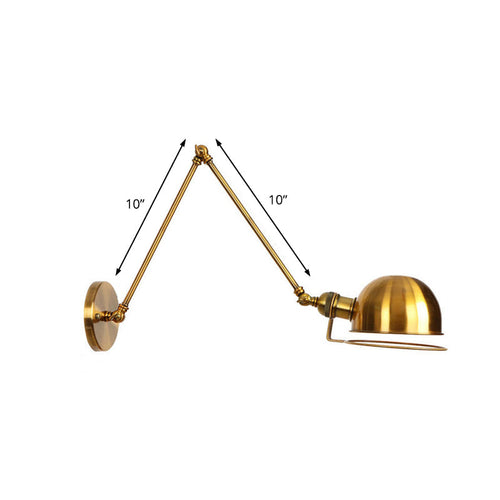 BowLift | 1 Light Swing Arm Wall Lighting Vintage Style Brass/Copper Metal Wall Mount Light with Bowl Shade