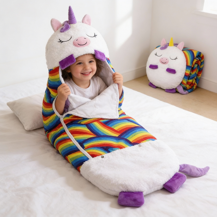 Foldable Kids' Sleeping Bag in Animal Shape – Snoozi