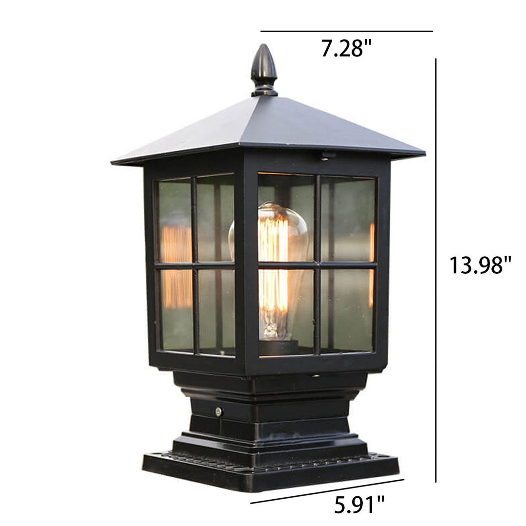 European Outdoor Column Lantern Waterproof  Rustproof 1-Light Patio Light | Bowlift
