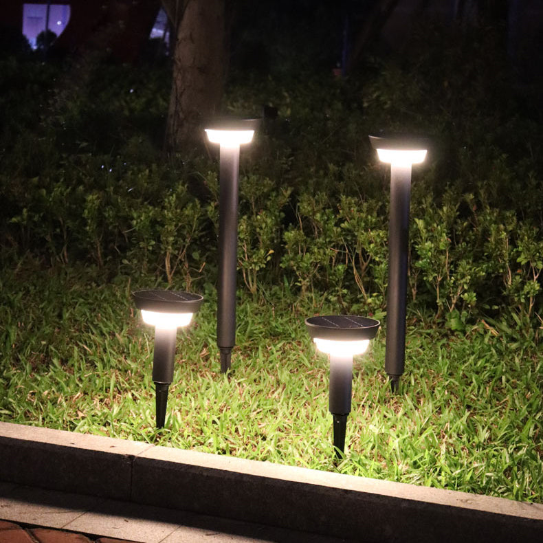 Modern Simplicity Waterproof Solar Round Aluminum Acrylic Outdoor Lights For Garden | Bowlift