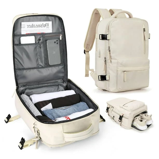 BowLift | Women's Large Travel Backpack – Waterproof Hiking Rucksack | Anti-Theft & USB Charging