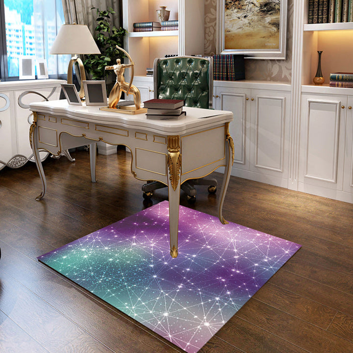 Simply modern rug in purple outer space star geometry pattern rug polyester stain-resistant rug for home decor | Bowlift
