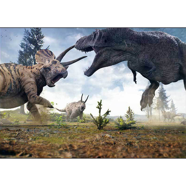 Stylish dinosaur pattern rug brown and blue modern rug polyester washable non-slip backing rug for the living room | Bowlift