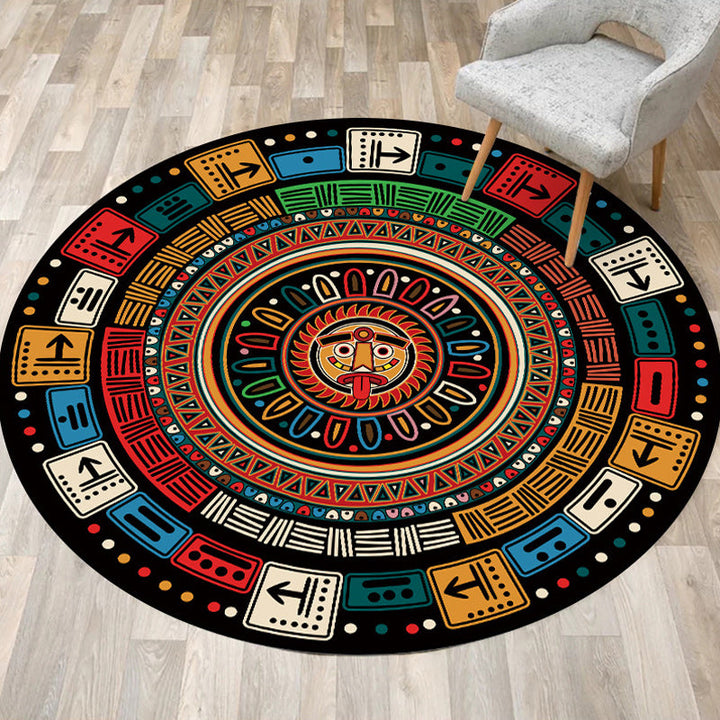BowLift | Multicolored southwestern rug made of polyester with tribal pattern, washable, non-slip backing rug for the living room
