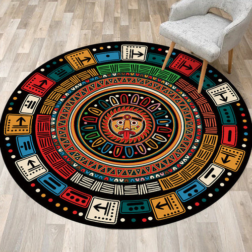 BowLift | Multicolored southwestern rug made of polyester with tribal pattern, washable, non-slip backing rug for the living room