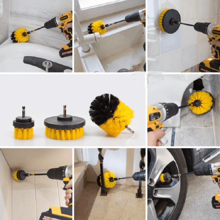 BowLift | Bathroom Floor Kitchen Car Maintenance Cleaning Brush,Cordless Drill NOT Included