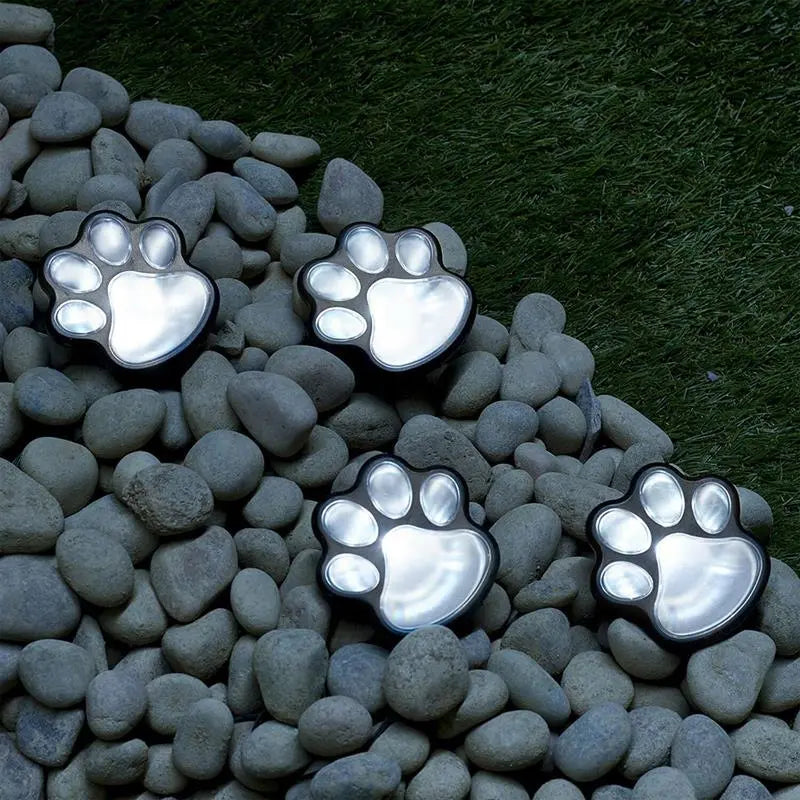 BowLift | Solar lamp in paw print design – LED garden lighting in multicolor for outdoor use