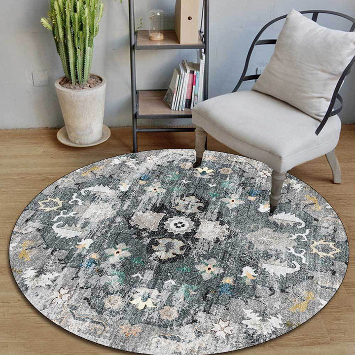 BowLift | Persian Medallion Pattern Carpet Pink and Green Polyester Carpet Machine Washable Non-Slip Carpet for the Bedroom