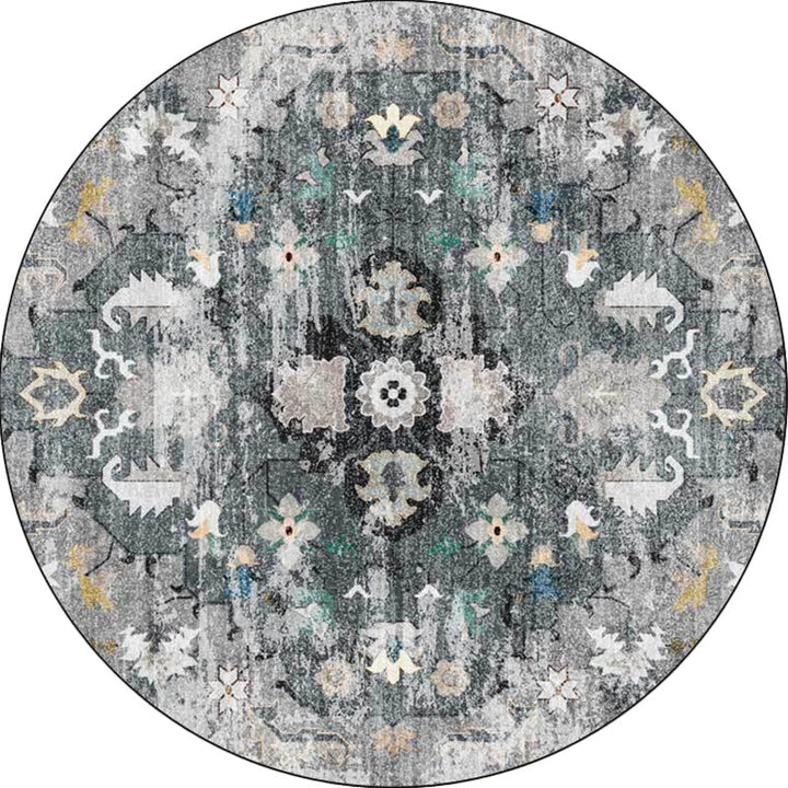 BowLift | Persian Medallion Pattern Carpet Pink and Green Polyester Carpet Machine Washable Non-Slip Carpet for the Bedroom