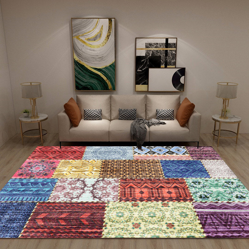 BowLift | Multicolored Southwest Carpet Polyester Tribal Pattern Carpet Washable Non-Slip Back Area Rug for Living Room