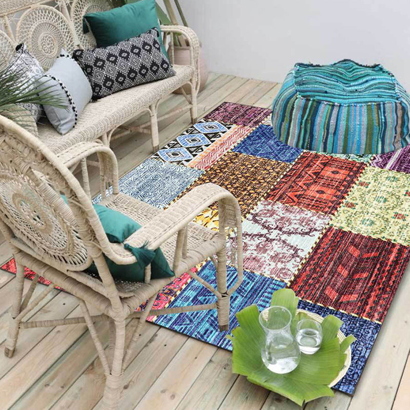 BowLift | Multicolored Southwest Carpet Polyester Tribal Pattern Carpet Washable Non-Slip Back Area Rug for Living Room