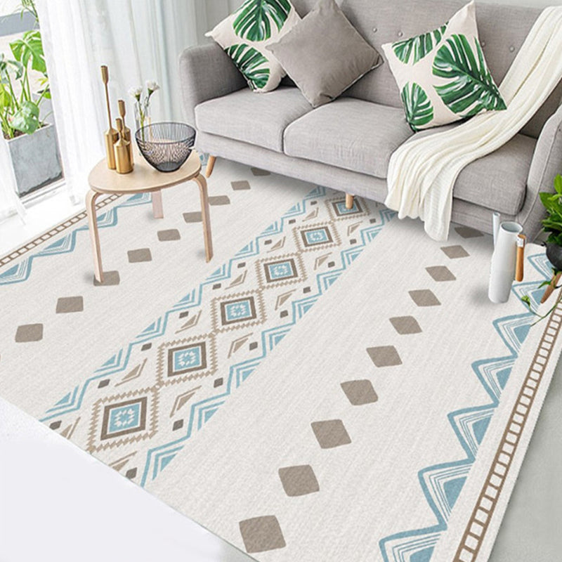 BowLift | Americana Tribal Geometric Pattern Rug Black and Grey Polyester Rug Machine Washable Non-Slip Area Rug for Bedroom
