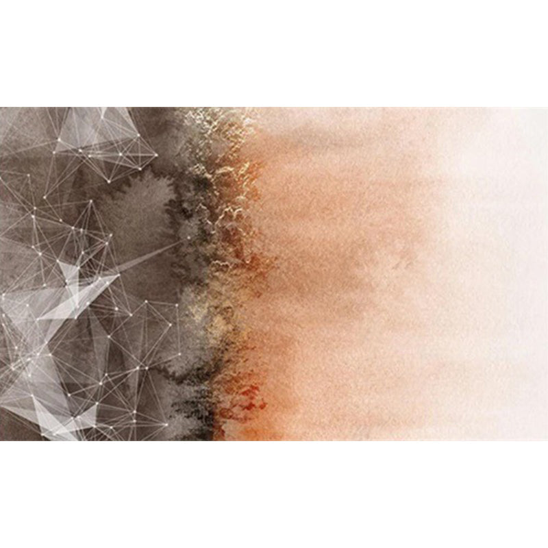 New Modern Rug in Grey and Orange Abstract Geometric Painting Pattern Rug Polyester Non-Slip Rug for Home Decor | Bowlift