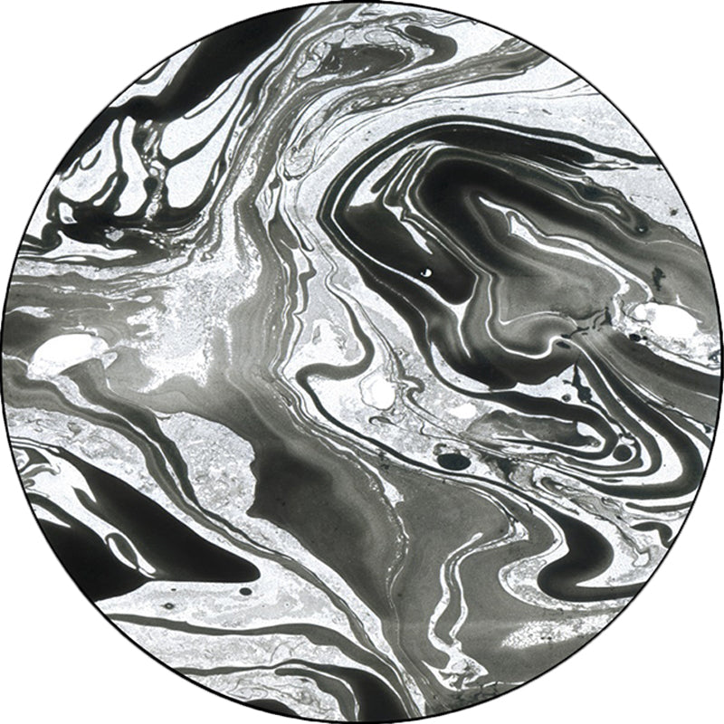 Contemporary modern rug in black and white abstract paint pattern rug polyester washable rug for home decor | Bowlift