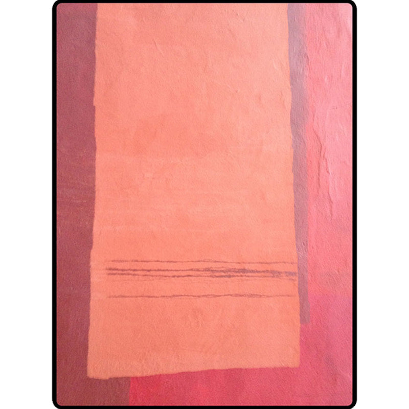 Red and yellow bedroom rug Modern abstract paint pattern area rug Polyester washable stain-resistant rug | Bowlift
