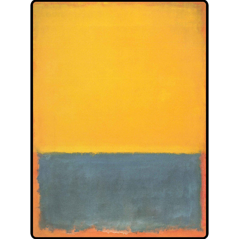 Red and yellow bedroom rug Modern abstract paint pattern area rug Polyester washable stain-resistant rug | Bowlift