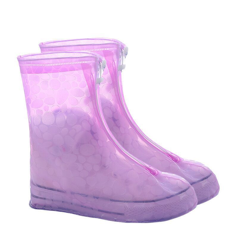 Waterproof Reusable Non-Slip Rain Boot Covers with Front Zip Seal and Adjustable Drawcord Bowlift