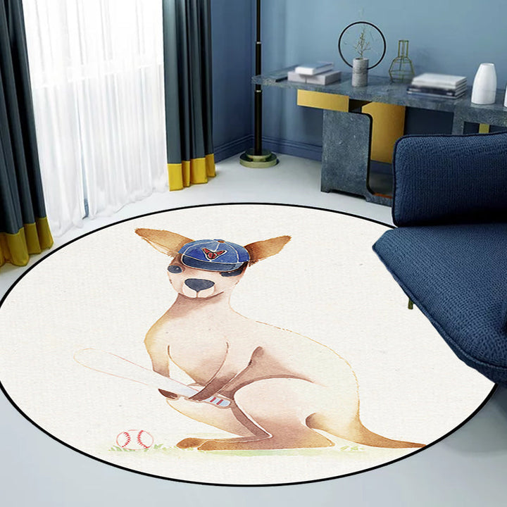 BowLift | White Children's Room Rug Children's Animal Bear Dog Panda Pattern Area Rug Polyester Non-Slip Back Rug