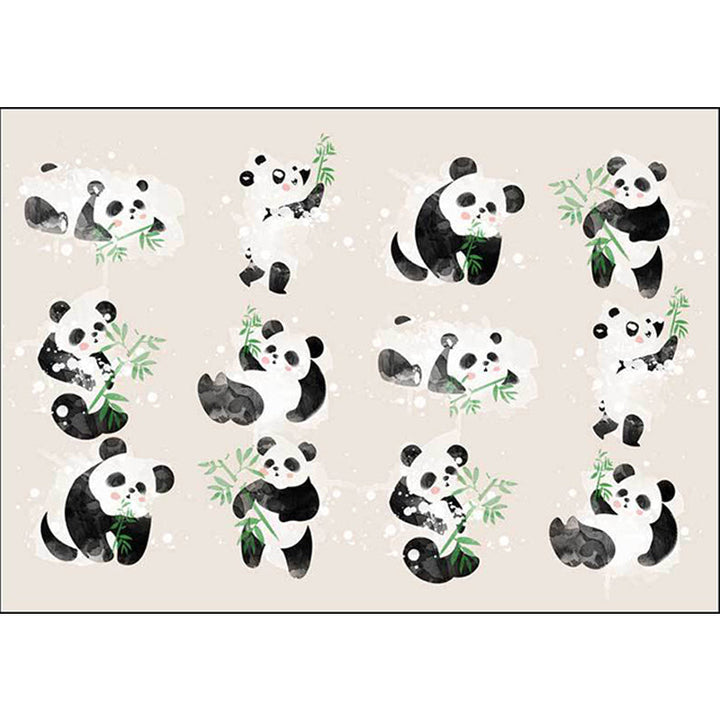 BowLift | Ivory Kids Room Rug Kids Animal Panda Bird Pattern Rug Polyester Non-Slip Machine Washable Rug