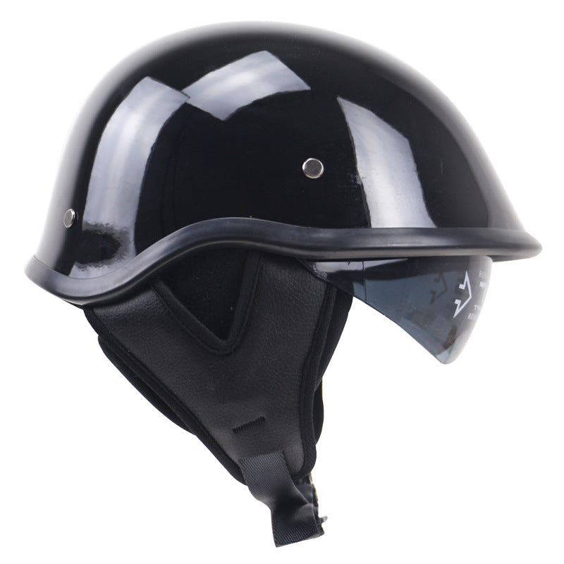 Classic Half-Shell Motorcycle Helmet with Visor Bowlift