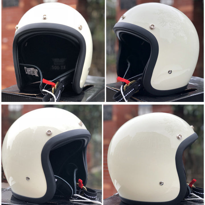 Retro Open-Face Motorcycle Helmet Bowlift