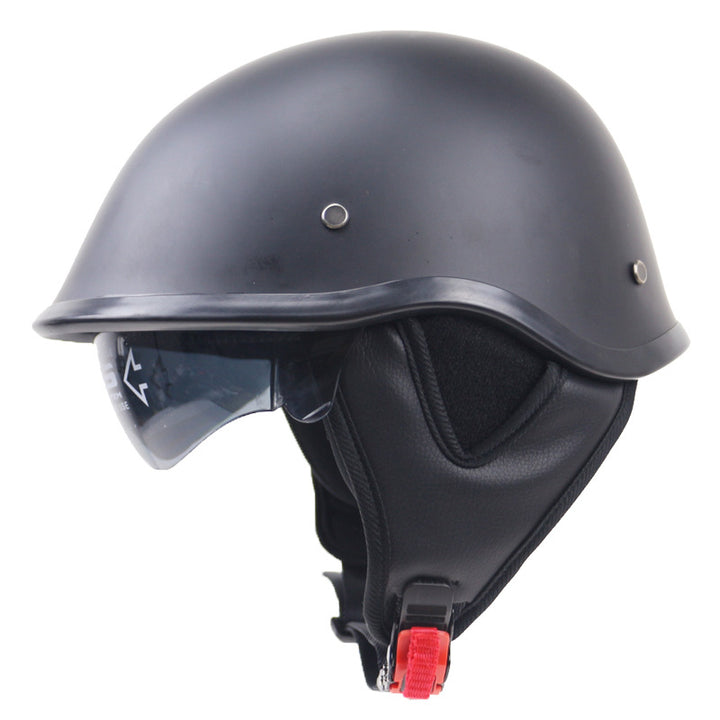 Classic Half-Shell Motorcycle Helmet with Visor Bowlift
