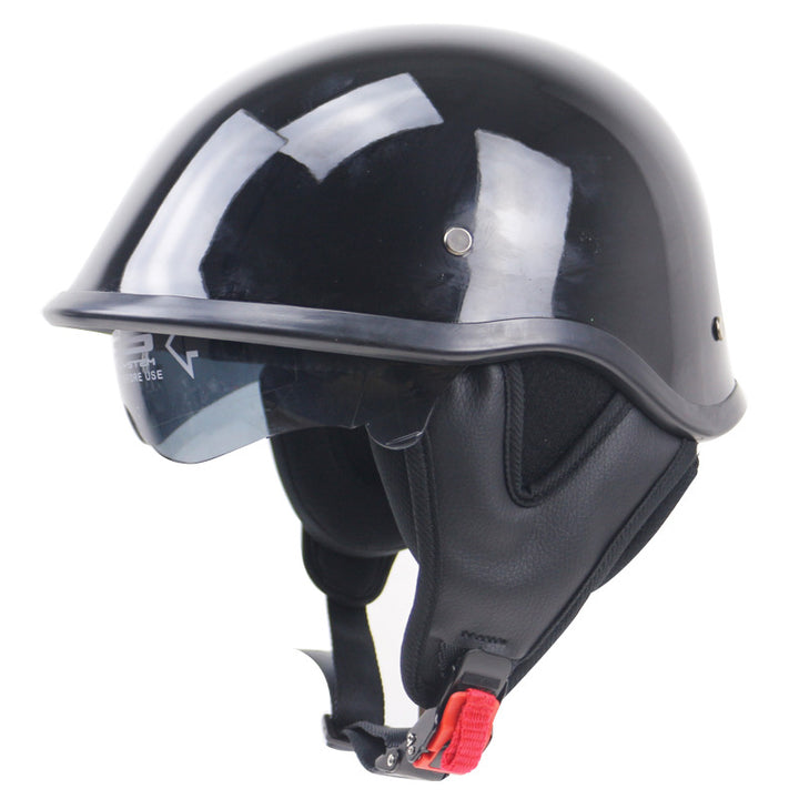 Classic Half-Shell Motorcycle Helmet with Visor Bowlift