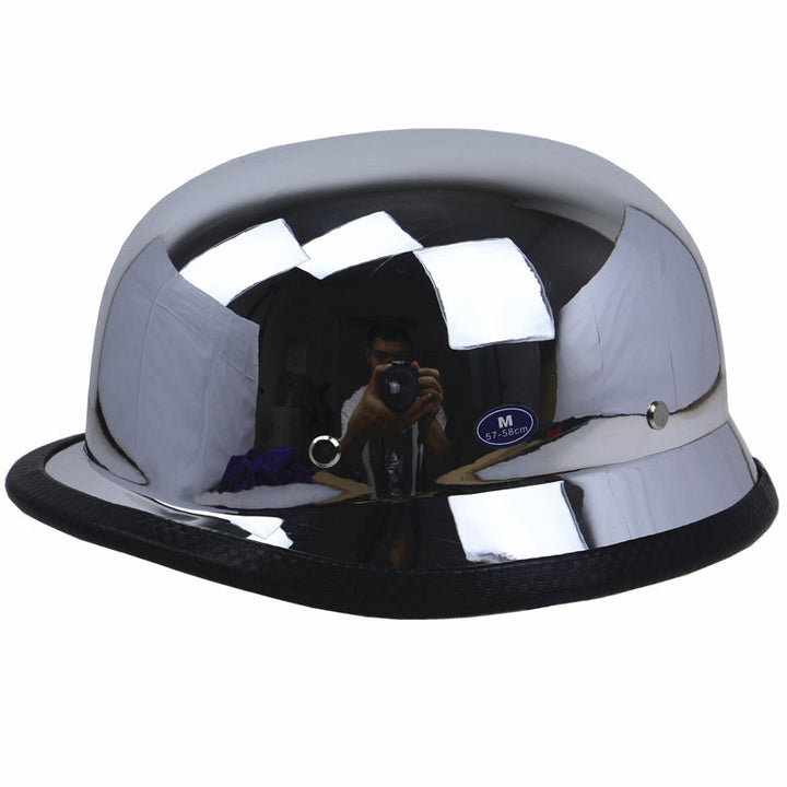 Vintage Chrome Motorcycle Helmet Bowlift
