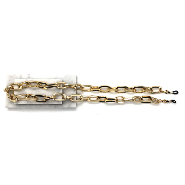 Fashion-Forward Metallic Eyewear Chain Bowlift