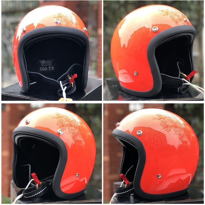 Retro Open-Face Motorcycle Helmet Bowlift