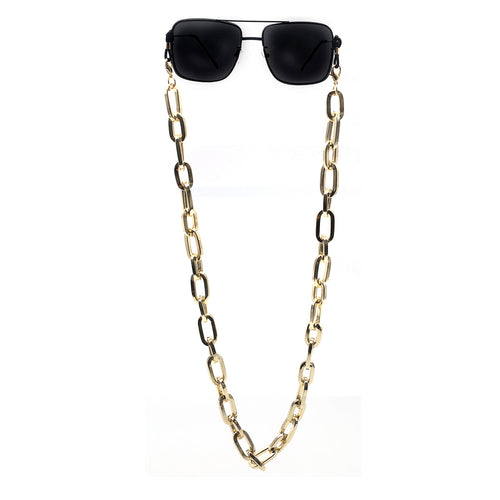 Fashion-Forward Metallic Eyewear Chain Bowlift