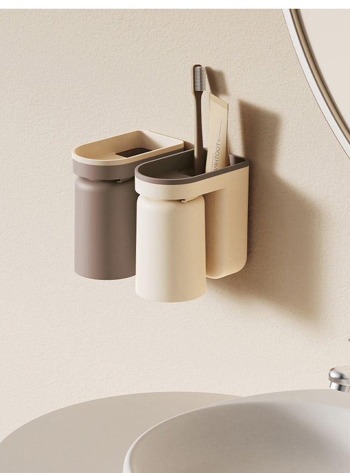DuoClean 2-in-1 Wall Mount for Toothbrush and Cup – Clever Storage Without Drilling Bowlift