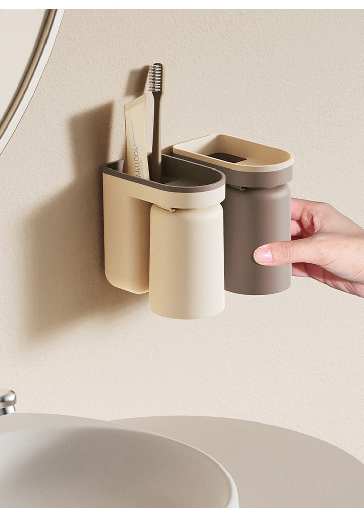DuoClean 2-in-1 Wall Mount for Toothbrush and Cup – Clever Storage Without Drilling Bowlift