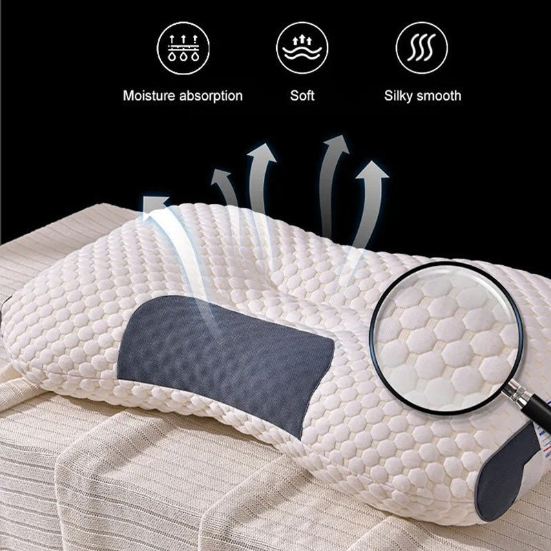 BowLift | LuxiRest Antibacterial Massage Cushion | Ergonomic Neck Support for Revitalizing Sleep and Relaxation