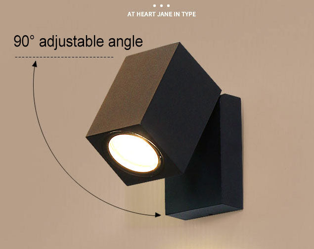 Modern Outdoor Waterproof Square Spotlight Adjustable Angle LED Garden Wall Sconce Lamp | Bowlift