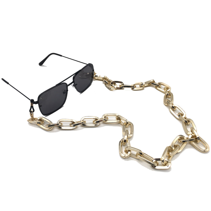 Fashion-Forward Metallic Eyewear Chain Bowlift