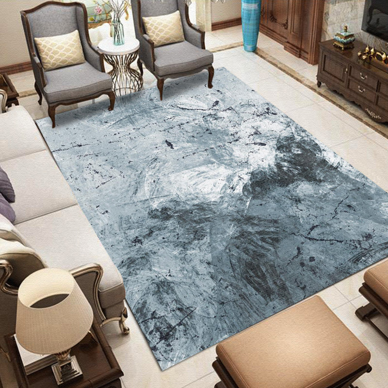 Nordic Modern Carpet in Gray and Purple Abstract Splash Pattern Carpet Polyester Washable Carpet for Home Decor | Bowlift