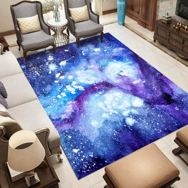 Nordic Modern Carpet in Gray and Purple Abstract Splash Pattern Carpet Polyester Washable Carpet for Home Decor | Bowlift