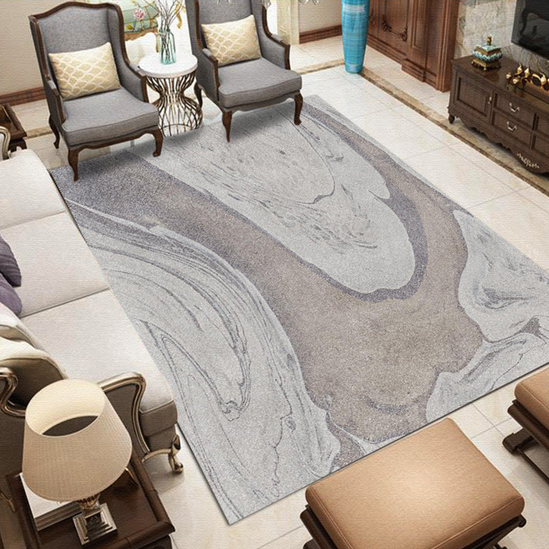 Nordic Modern Carpet in Gray and Purple Abstract Splash Pattern Carpet Polyester Washable Carpet for Home Decor | Bowlift