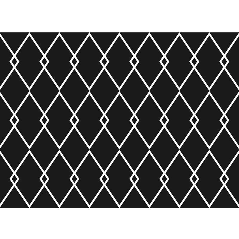 Scandinavian modern rug in black geometry rhombus pattern rug polyester anti-slip rug for home decoration | Bowlift