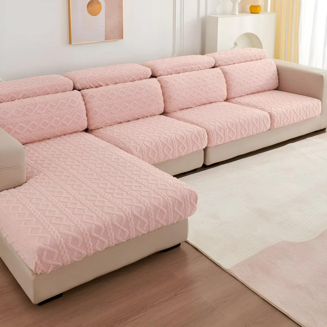 Samt-Sofa cover with diamond pattern – Soft & Luxurious | Perfect fit for any couch | Bowlift