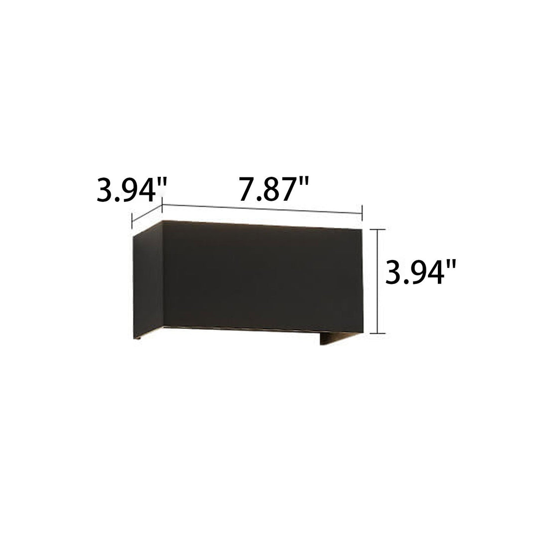 Modern Outdoor Waterproof Rectangular LED Up and Down Illuminated Outdoor Wall Sconce Lamp | Bowlift