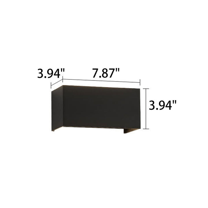 Modern Outdoor Waterproof Rectangular LED Up and Down Illuminated Outdoor Wall Sconce Lamp | Bowlift