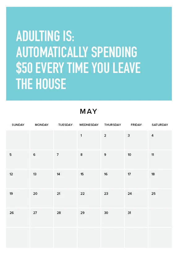 Adulting Is Hard 2024 Wall Calendar | Bowlift