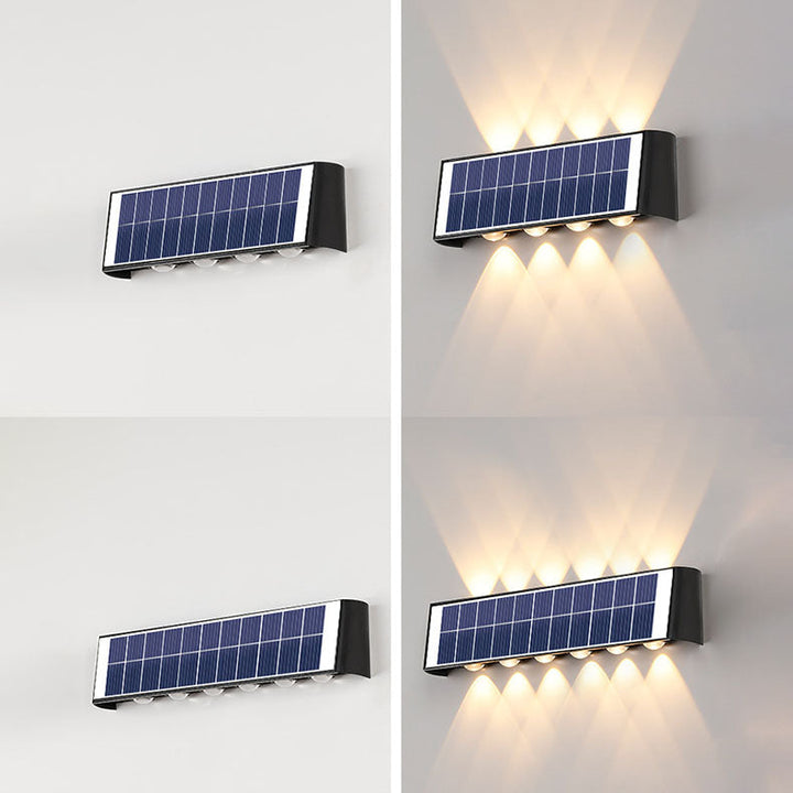 BowLift | Lumiora Modern Solar-LED Wall Lamp for Outdoors | Rectangular Design | IP56 Waterproof | Different Sizes & Light Intensities