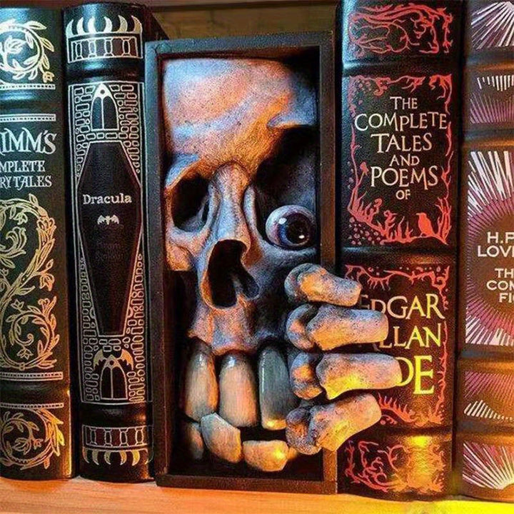 Mystical Charm - Unique Monster Bookend in Black and Grey Bowlift