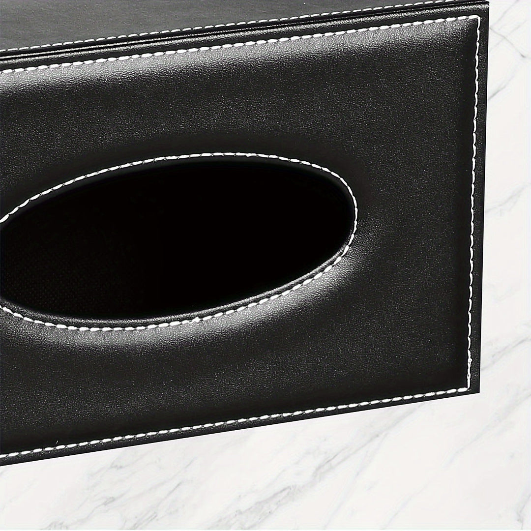 Chic Organizer - Luxury Faux Leather Storage Box with 4 Compartments Bowlift