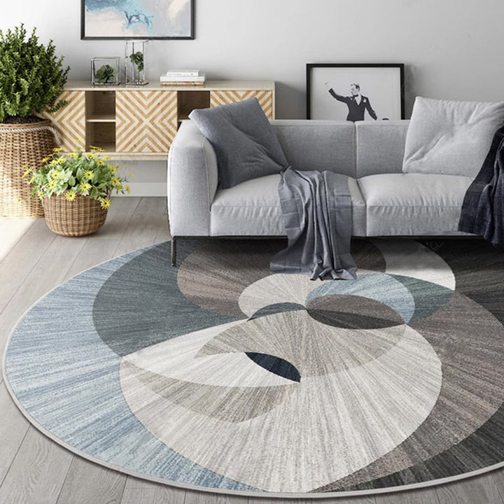 Multicolor Bedroom Carpet Contemporary Color Block Rug Washable Pet Friendly Non-Slip Mat Rug | Bowlift