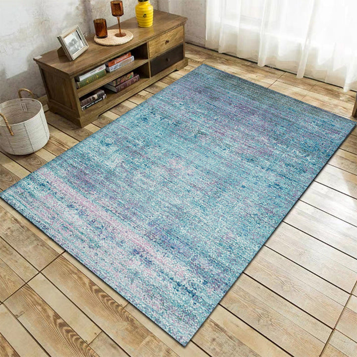 Simple abstract rug Blue Modern rug Polyester Washable Pet-friendly Non-slip rug for the living room | Bowlift