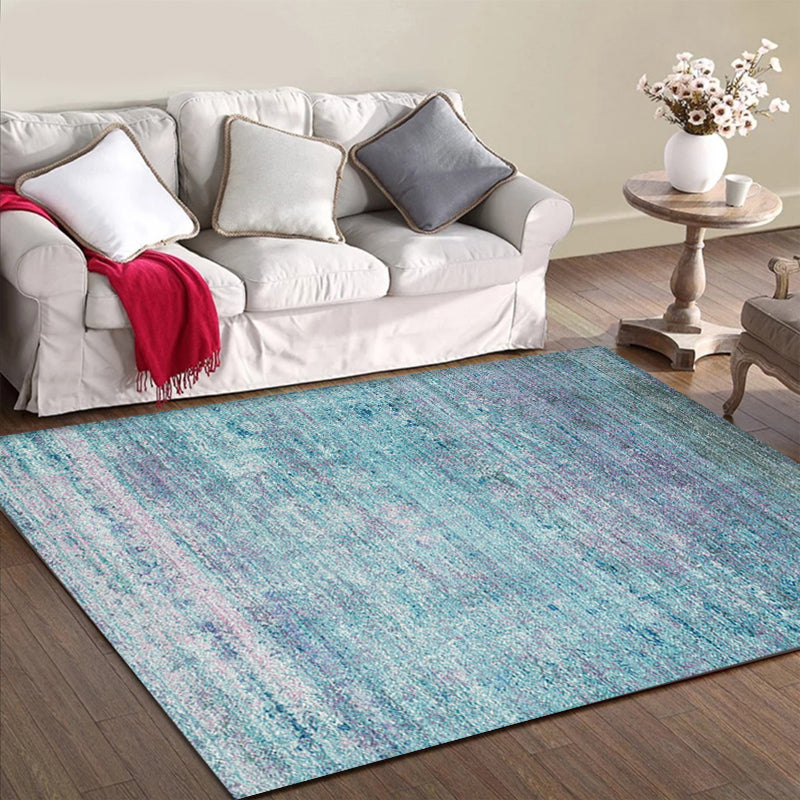 Simple abstract rug Blue Modern rug Polyester Washable Pet-friendly Non-slip rug for the living room | Bowlift